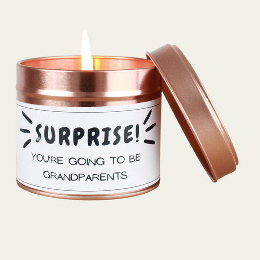 Surprise Grandparents Pregnancy Announcement Candle Gift - Hideaway Home Fragrances