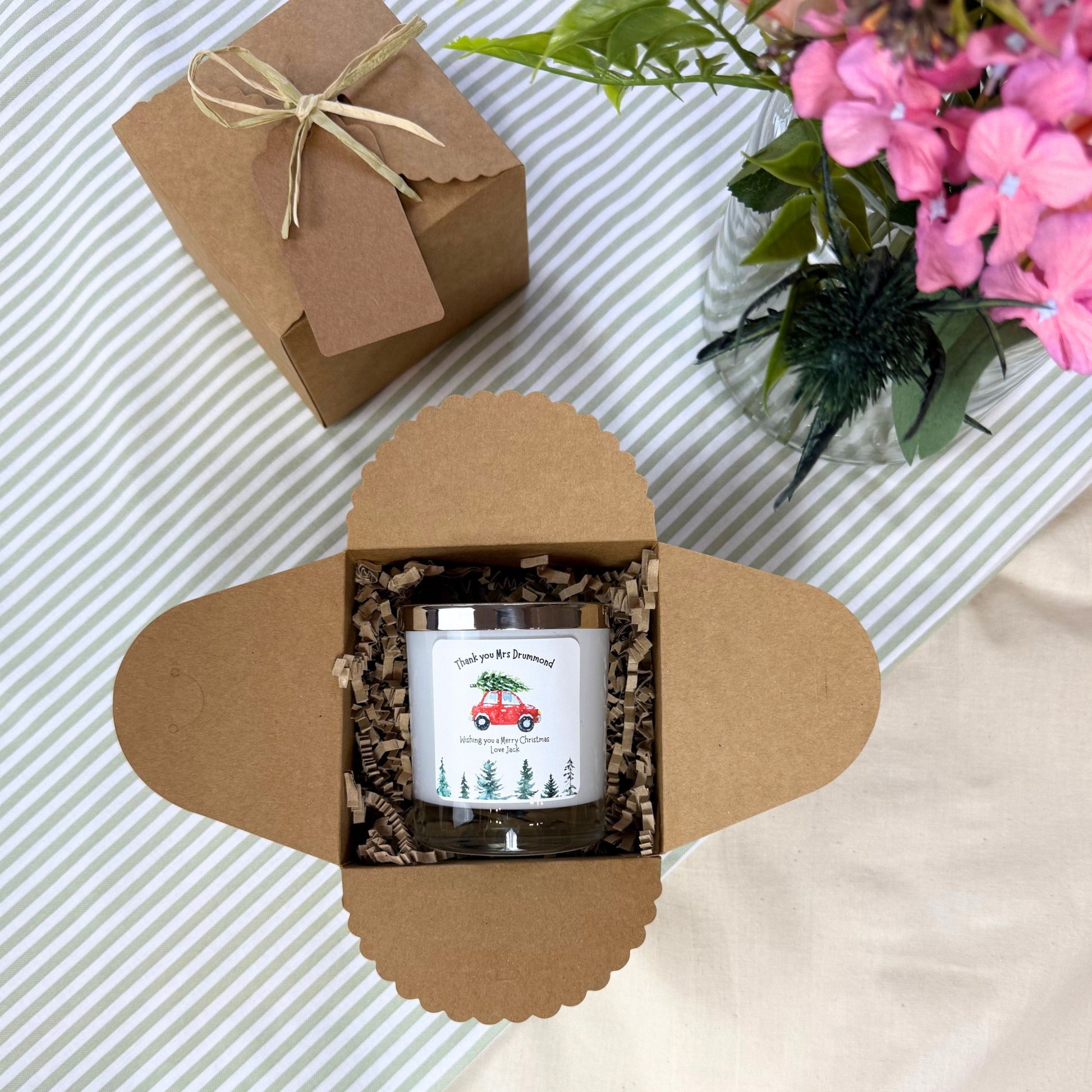 Unique custom Merry Christmas candle to show appreciation this festive season – Hideaway Home Fragrances