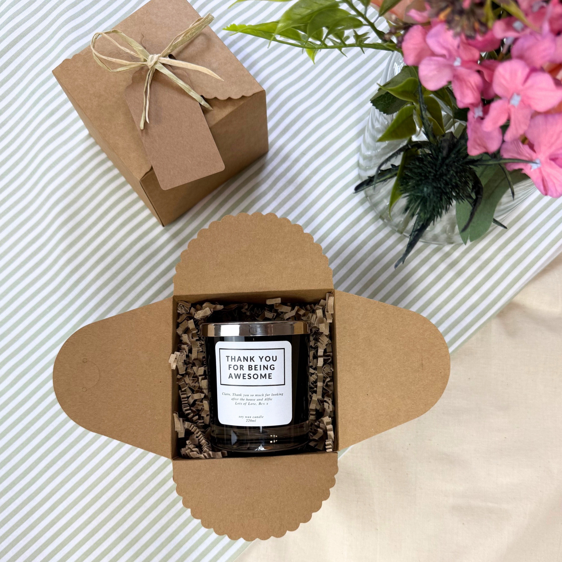 Hideaway Home Fragrances Thank You for Being Awesome Candle – Thoughtful Personalised Gift