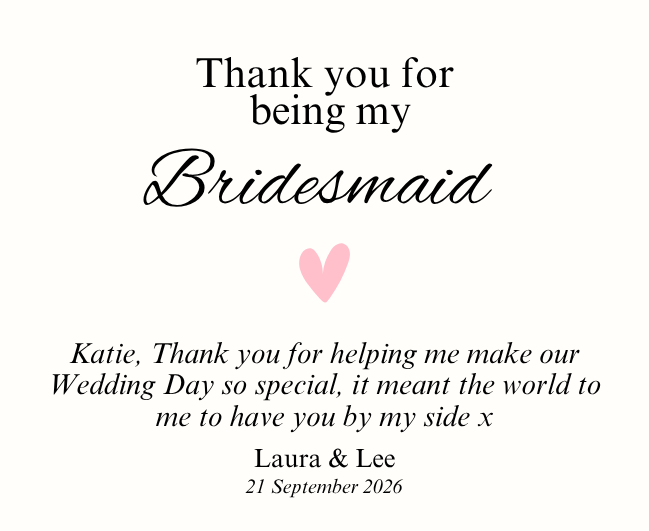 Elegant personalised bridal party thank you gift hamper with a luxury fragrance candle and matching room diffuser – Hideaway Home Fragrances