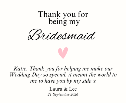 Elegant personalised bridal party thank you gift hamper with a luxury fragrance candle and matching room diffuser – Hideaway Home Fragrances