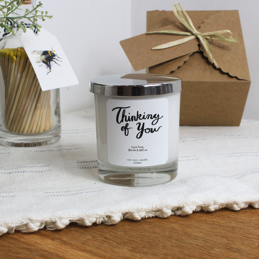 Thinking of You Personalised Candle Gift to Show Love and Support – Hideaway Home Fragrances