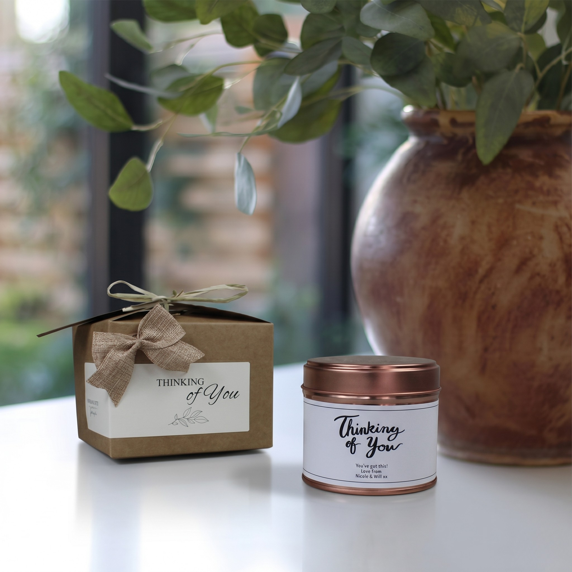 Ready-to-gift comfort care package with a custom handmade soy candle and home fragrance diffuser – Hideaway Home Fragrances
