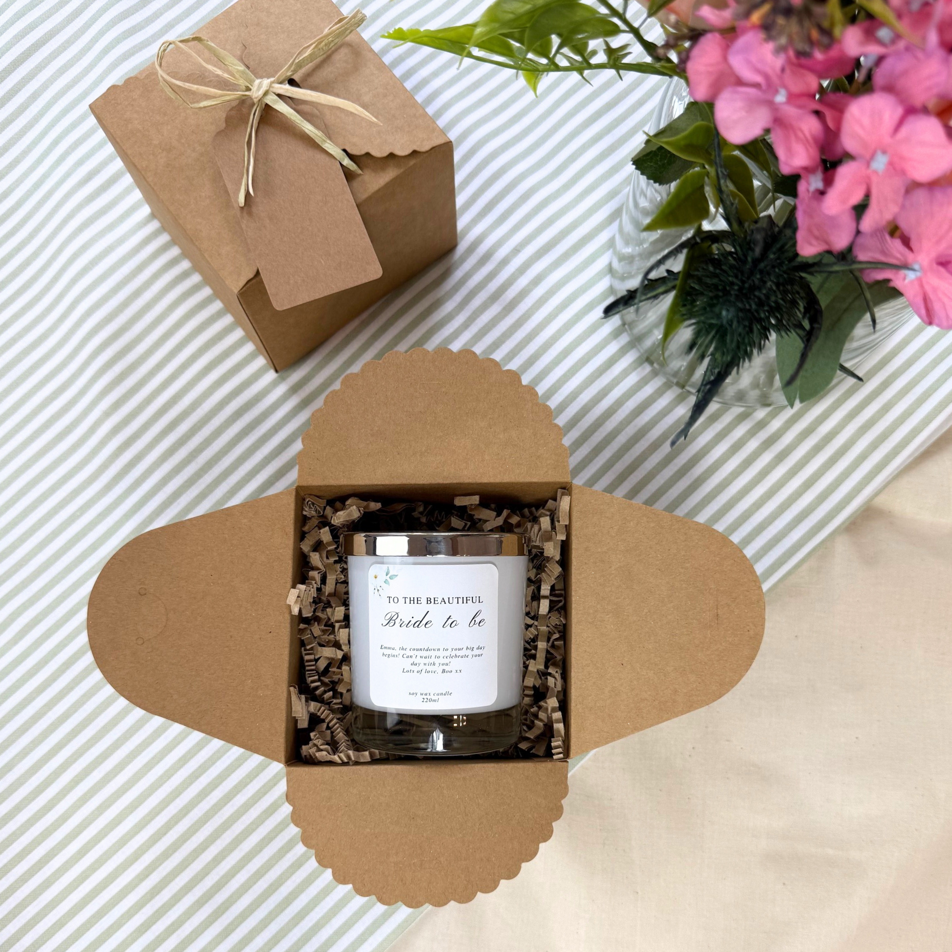 Elegant Bride-to-Be Keepsake Candle Personalised Gift – Hideaway Home Fragrances