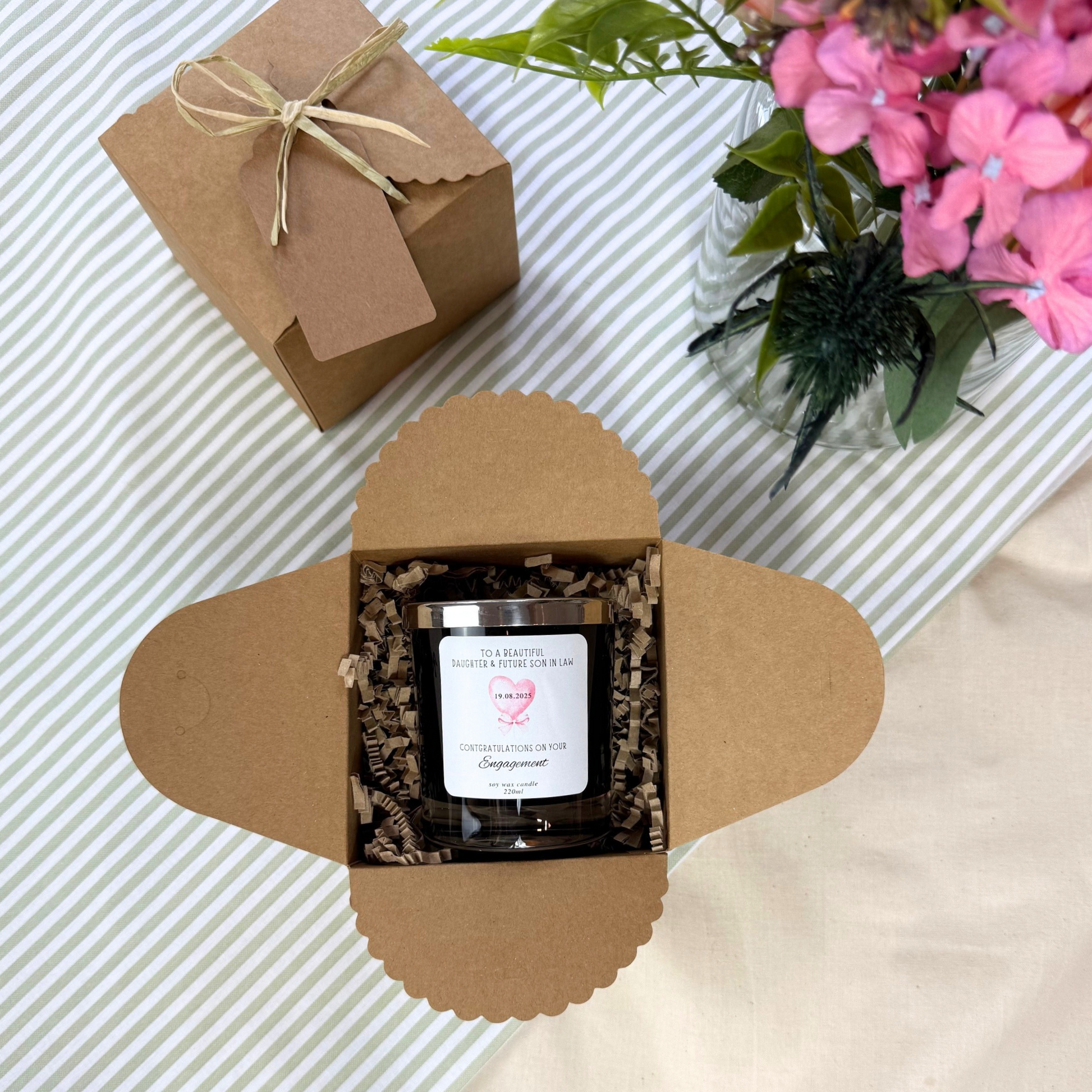 Luxury custom engagement candle gift to mark love and commitment – Hideaway Home Fragrances