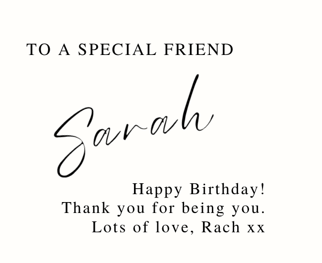 Custom best friend birthday candle gift with personalised special message - Hideaway Home Fragrances