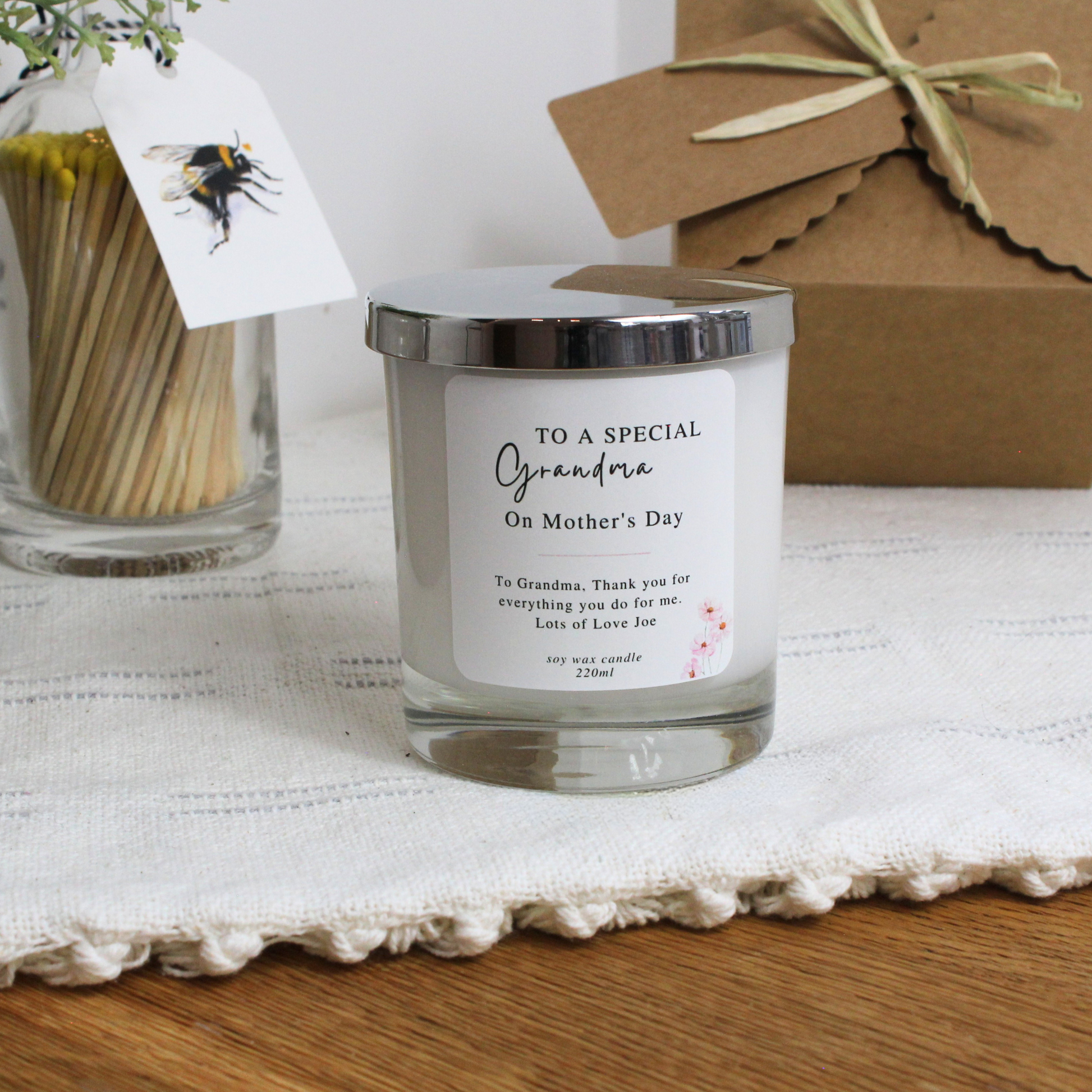 To a Special Grandma personalised Mother’s Day candle gift with heartfelt message – Hideaway Home Fragrances