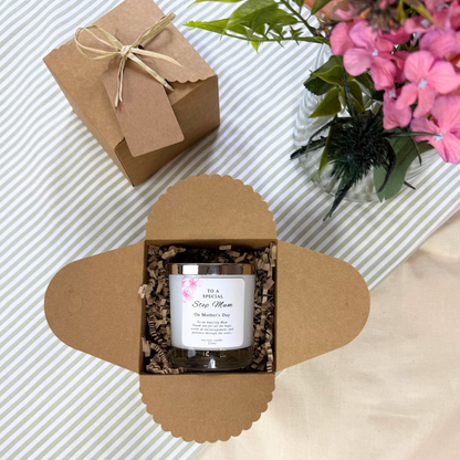 Thoughtful Mother’s Day candle gift for a cherished step mum, personalised – Hideaway Home Fragrances