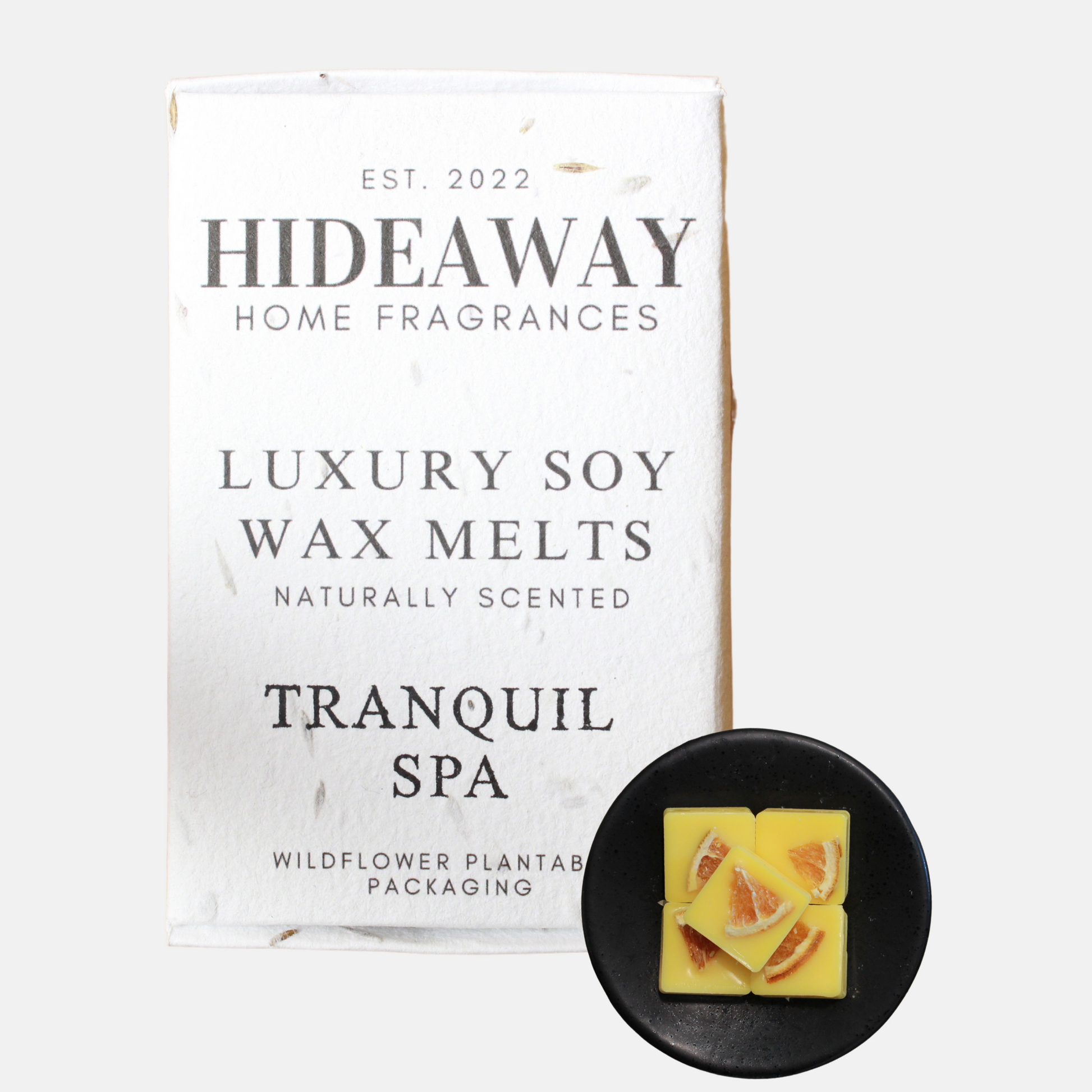 Natural soy wax melts for a peaceful and uplifting atmosphere - Hideaway Home Fragrances