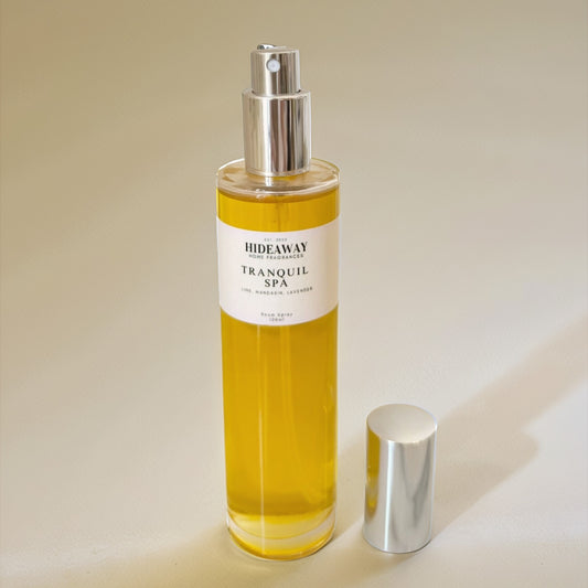 Tranquil Spa Room Spray with lavender, mandarin, and lime oils - Hideaway Home Fragrances