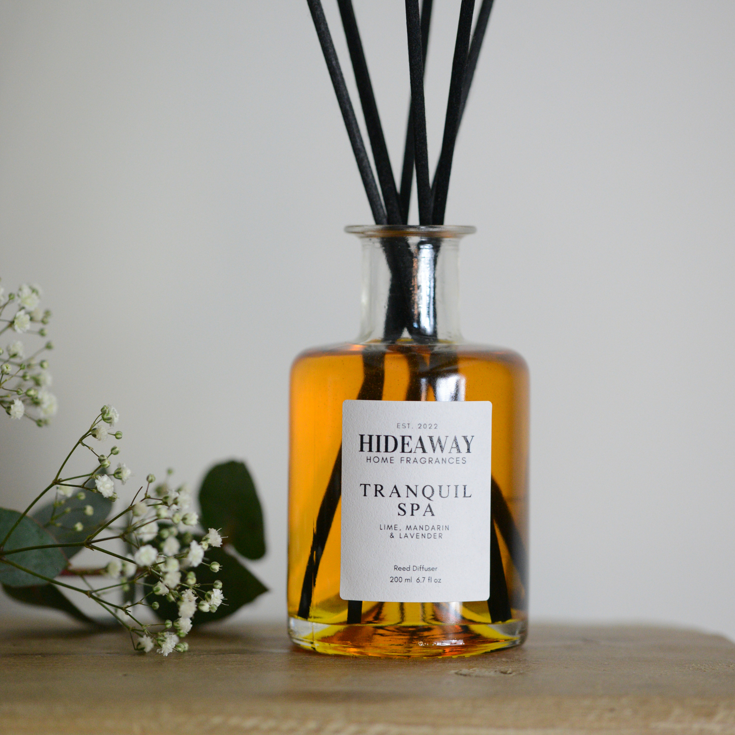 Tranquil Spa Reed Diffuser to calm your mind and boost your mood - Hideaway Home Fragrances