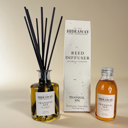 Soothing and refreshing reed diffuser inspired by luxury spa rituals – Hideaway Home Fragrances