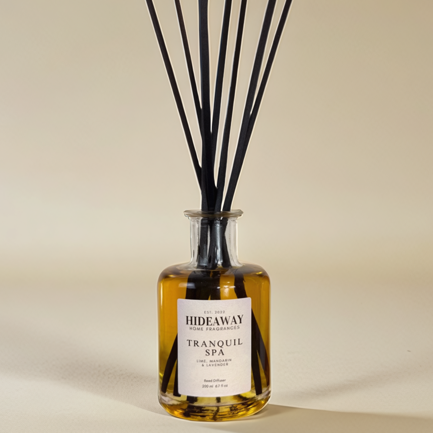 Tranquil Spa Reed Diffuser with lavender, lime, and mandarin – Hideaway Home Fragrances