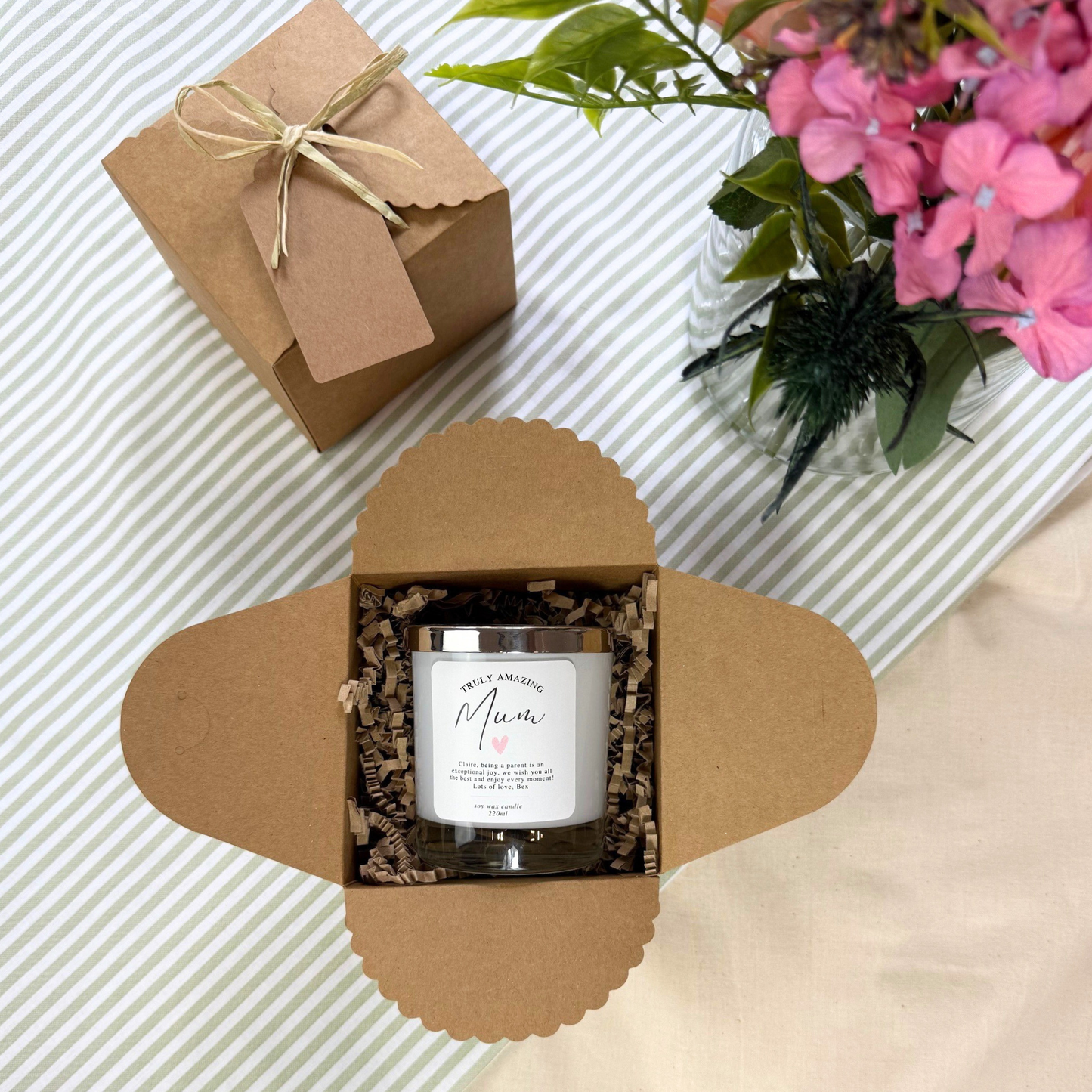 Thoughtful personalised candle gift to show love and gratitude to mum – Hideaway Home Fragrances