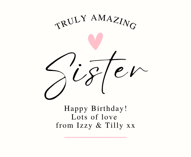 Custom special sister birthday candle gift with personalised milestone message - Hideaway Home Fragrances