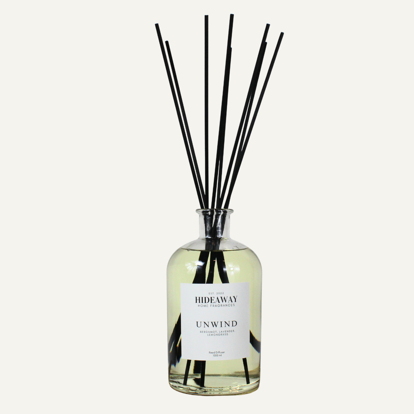 Statement 1000ml reed diffuser with lemongrass bergamot and lavender, long lasting peaceful aroma