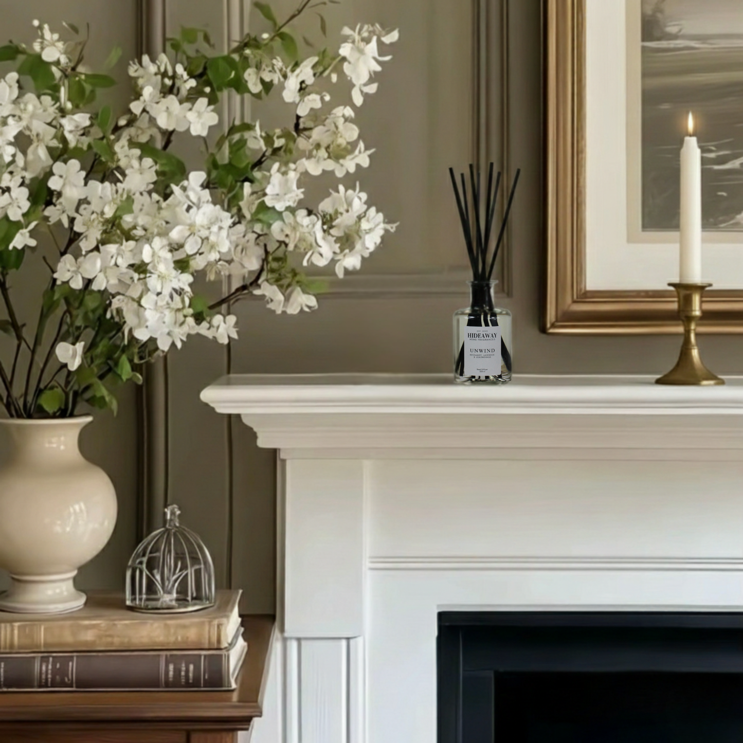 Unwind reed clear diffuser 200ml, calming lemongrass, bergamot and lavender home fragrance