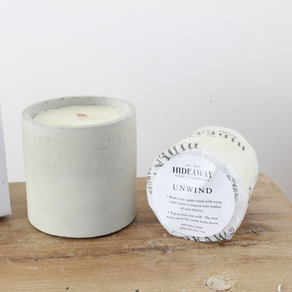 Refill for Unwind Candle to energise your space and enhance relaxation - Hideaway Home Fragrances