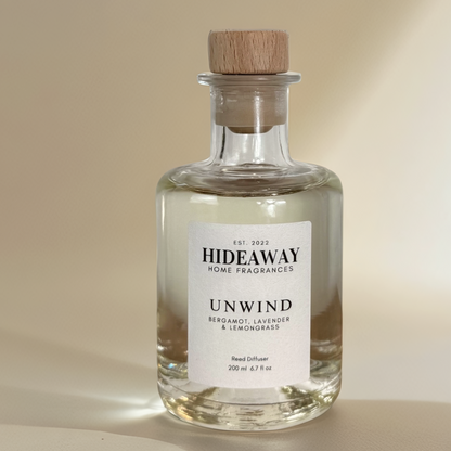 Calming and uplifting 200ml reed diffuser for a peaceful home retreat – Hideaway Home Fragrances