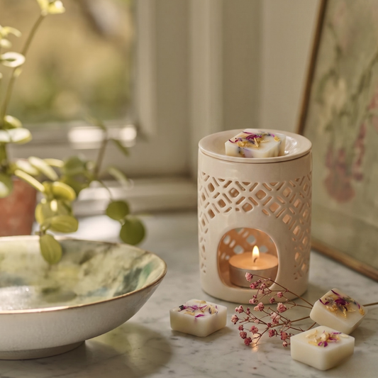 Unwind botanical soy wax melts displayed in eco-friendly packaging - Hideaway Home Fragrances