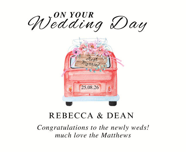 Elegant personalised campervan travel theme wedding gift hamper with a luxury fragrance candle and room diffuser – Hideaway Home Fragrances