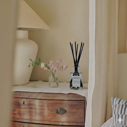 Velvet Peony & Oud clear reed diffuser 200ml, luxurious rose, peony and oud home fragrance