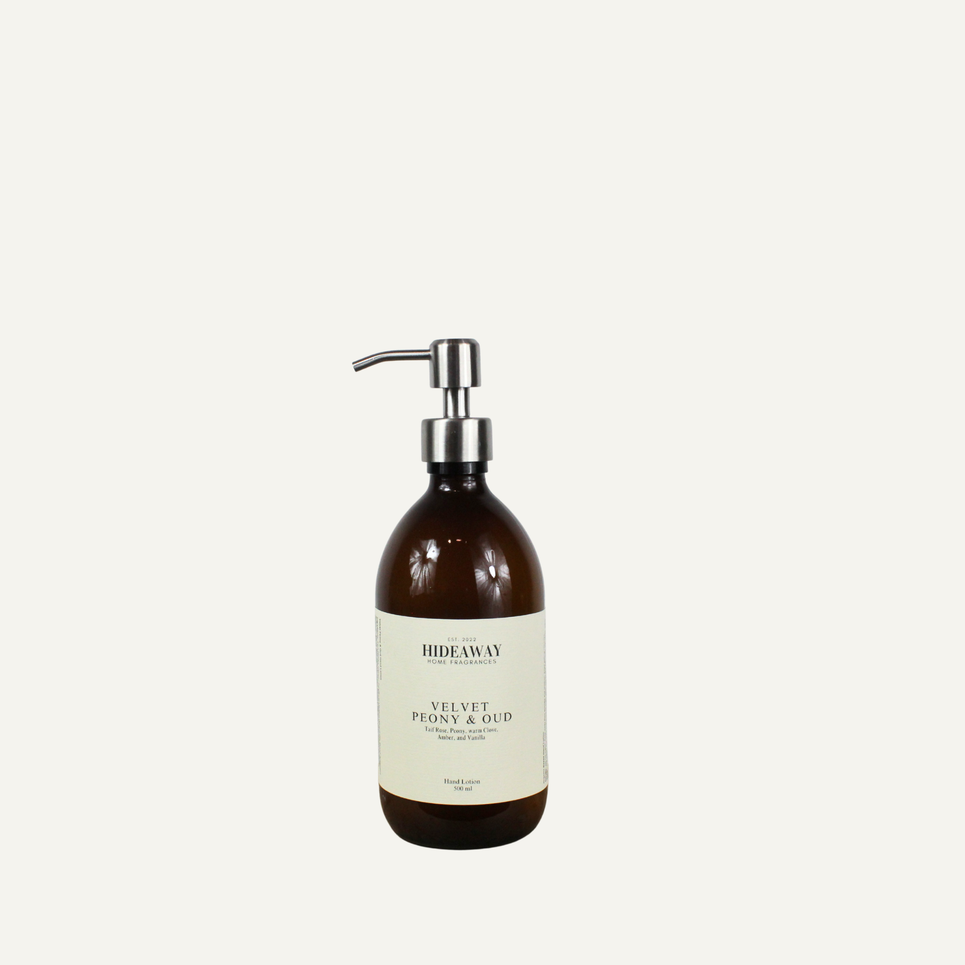 Luxury bathroom hand and body wash with rich floral and resinous scent