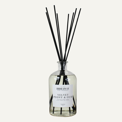 Grand scale floral oud reed diffuser 1000ml, decadent velvet peony aroma for elegant living spaces
