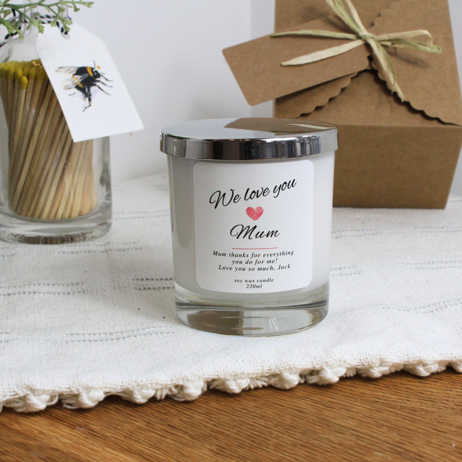 Elegant personalised candle keepsake to celebrate and show love for mum – Hideaway Home Fragrances