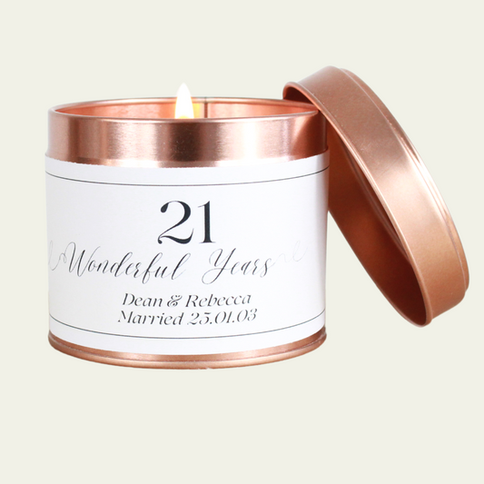 Wedding Anniversary Gift Personalised Candle Any Years - Hideaway Home Fragrances