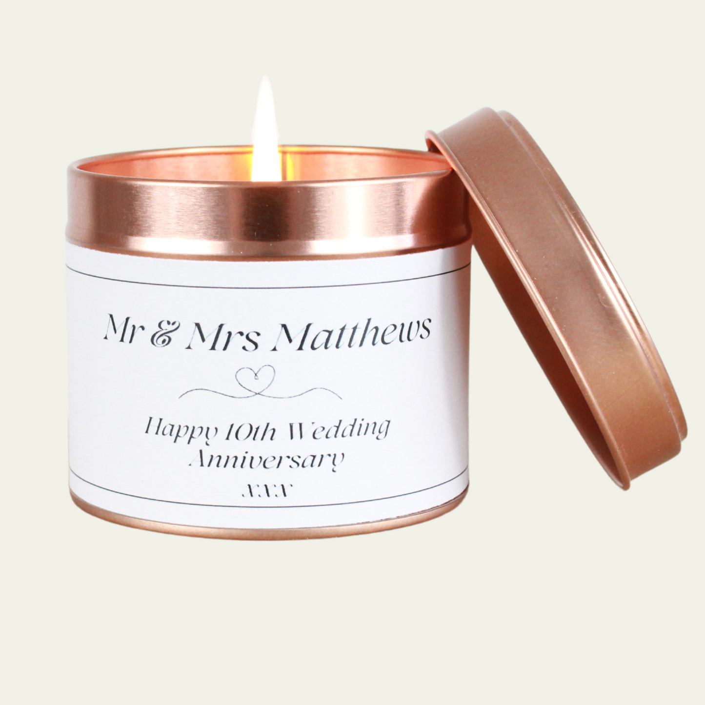 Wedding Anniversary Personalised Candle Gift Happy Anniversary - Hideaway Home Fragrances