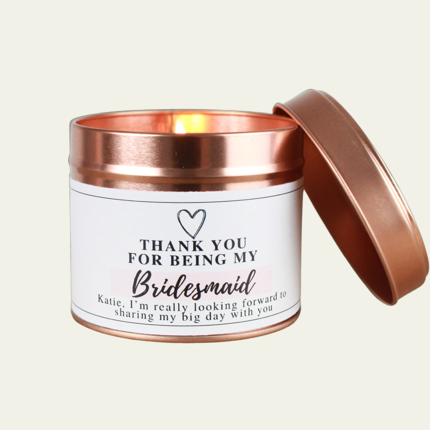 Wedding Thank you for Being my Bridesmaid Candle Gift - Hideaway Home Fragrances