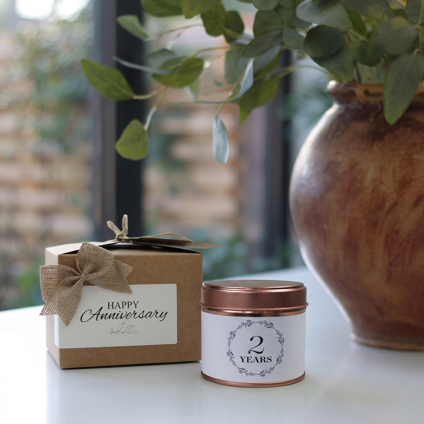 Custom botanical flower design wedding anniversary candle gift for her - Hideaway Home Fragrances
