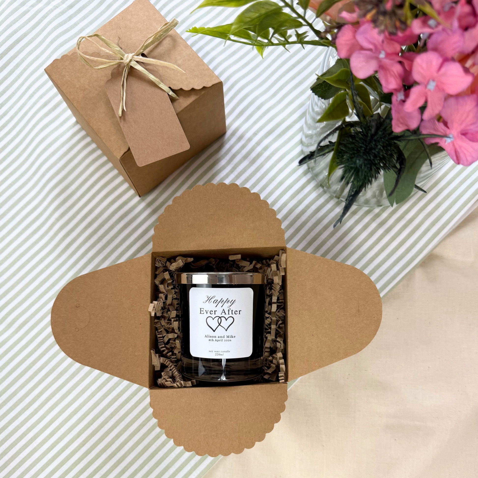 Elegant Personalised Candle Gift for Newlyweds – Hideaway Home Fragrances
