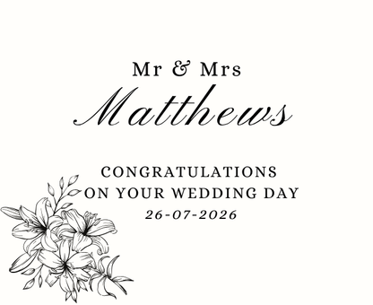Elegant personalised wedding gift hamper for the newlyweds with a luxury fragrance candle and room diffuser – Hideaway Home Fragrances