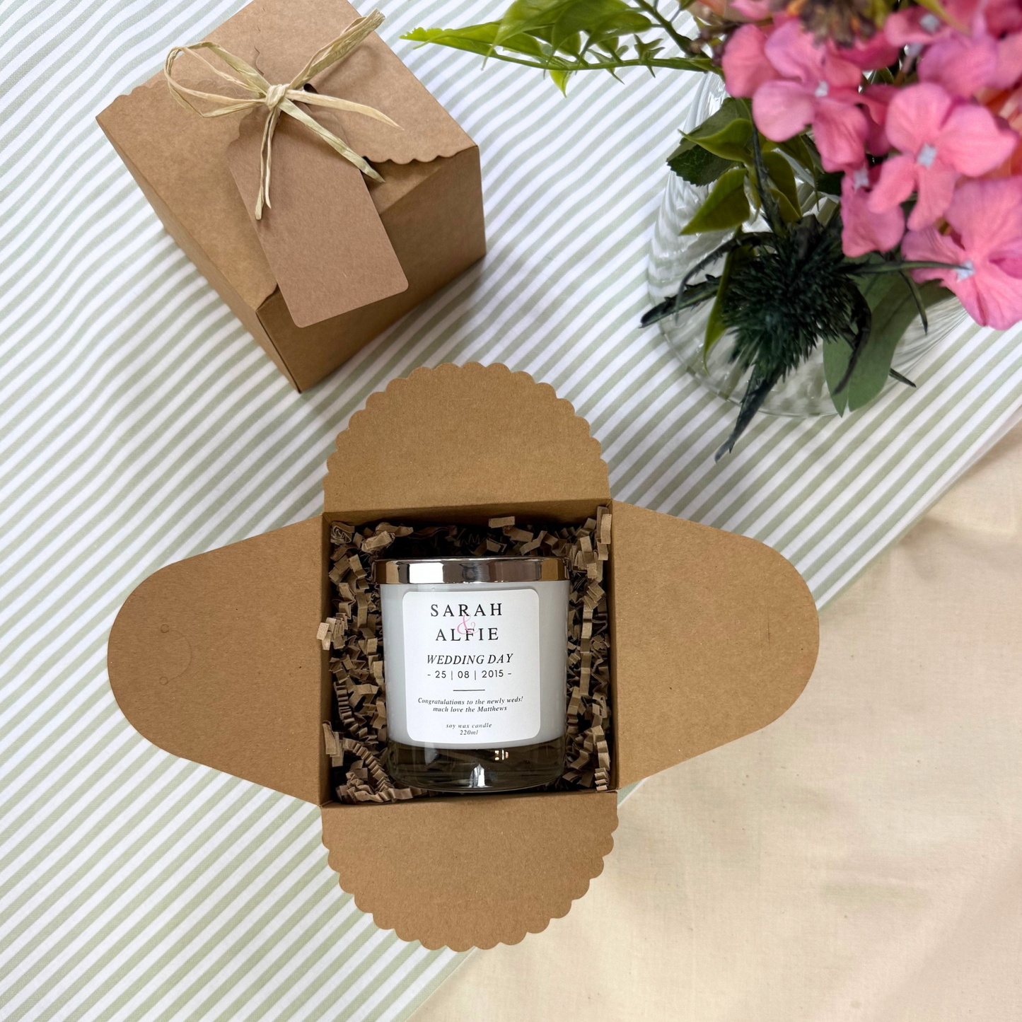 Customisable Keepsake Candle to Celebrate a Wedding – Hideaway Home Fragrances