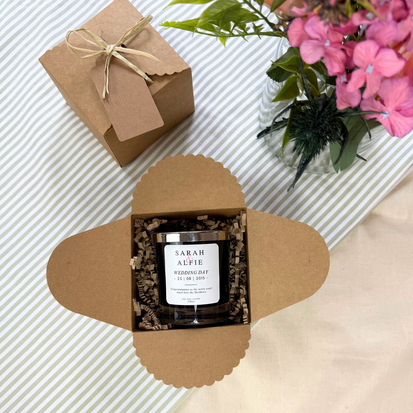 Thoughtful Personalised Candle Gift for Wedding Day – Hideaway Home Fragrances