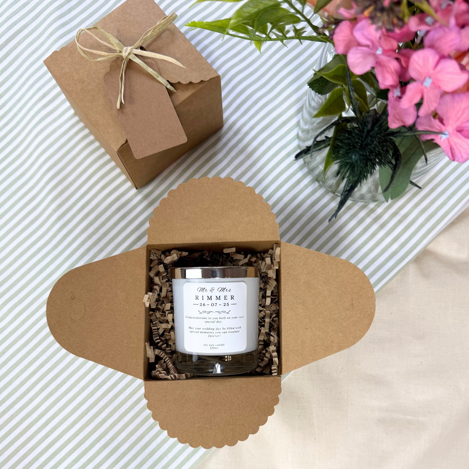 Congratulations on Your Wedding Day Personalised Candle Gift – Hideaway Home Fragrances