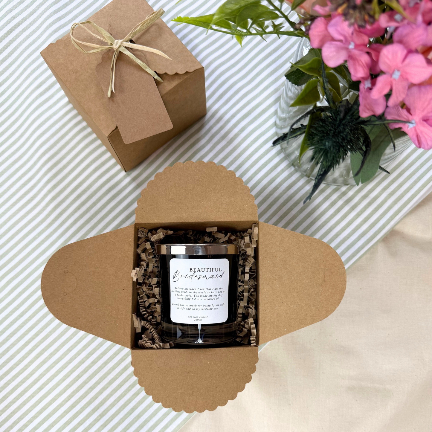 Heartfelt Personalised Bridesmaid Candle to Celebrate Wedding Role – Hideaway Home Fragrances