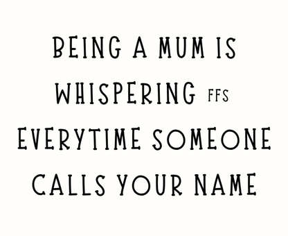 Close up of funny whispering FFS mum luxury reed diffuser witty birthday gift for her - Hideaway Home Fragrances