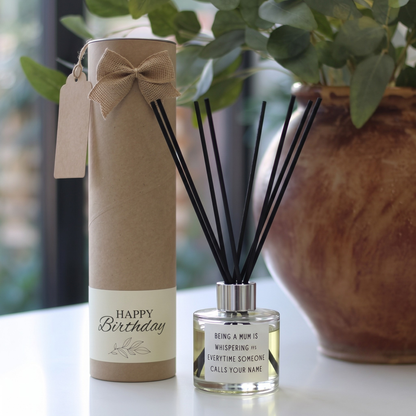 Funny whispering FFS mum birthday candle and reed diffuser keepsake gift set ready to give - Hideaway Home Fragrances