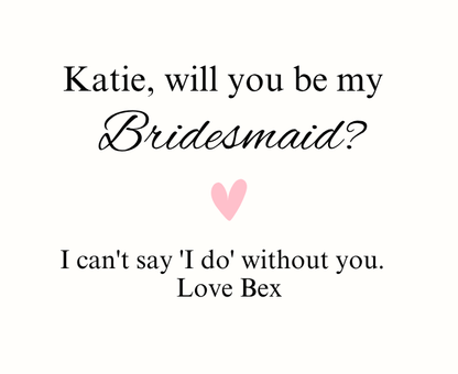 Elegant personalised bridal party invitation gift hamper with a luxury fragrance candle and matching room diffuser – Hideaway Home Fragrances