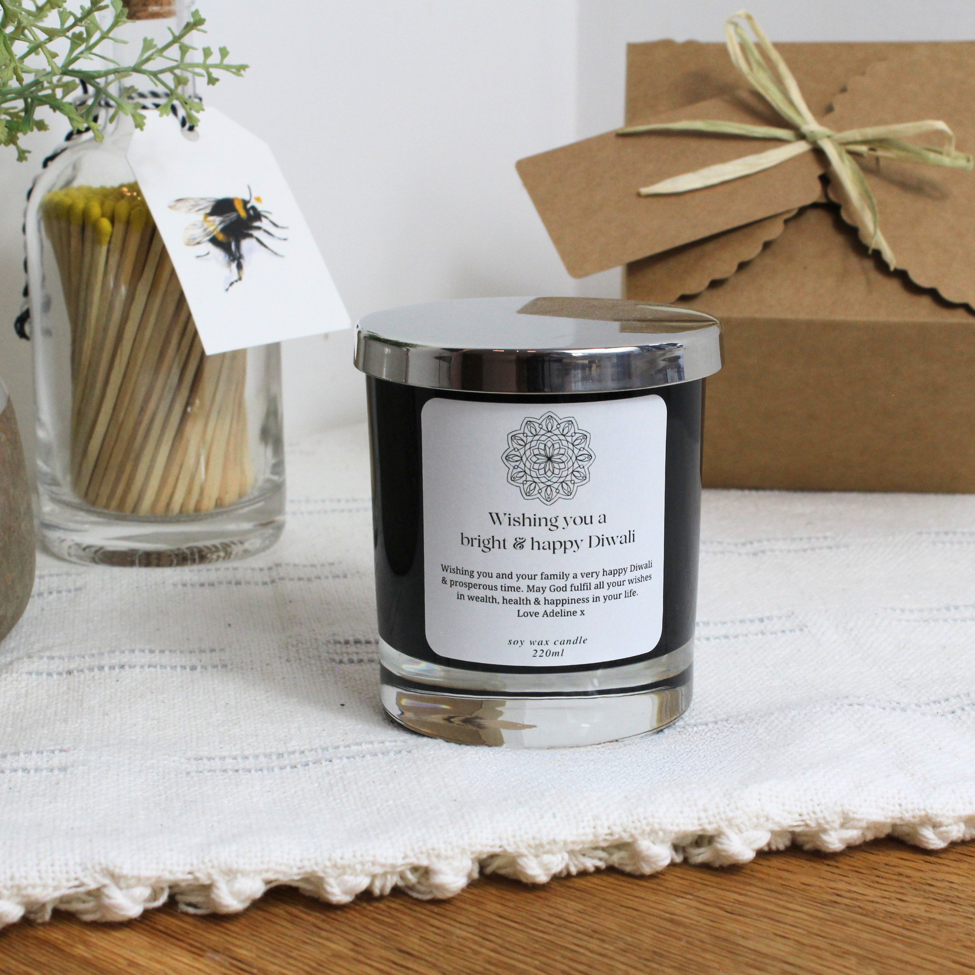 Luxury hand-poured festive candle to celebrate the Diwali festival of lights – Hideaway Home Fragrances