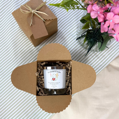 Elegant festive personalised candle keepsake for a special teacher – Hideaway Home Fragrances