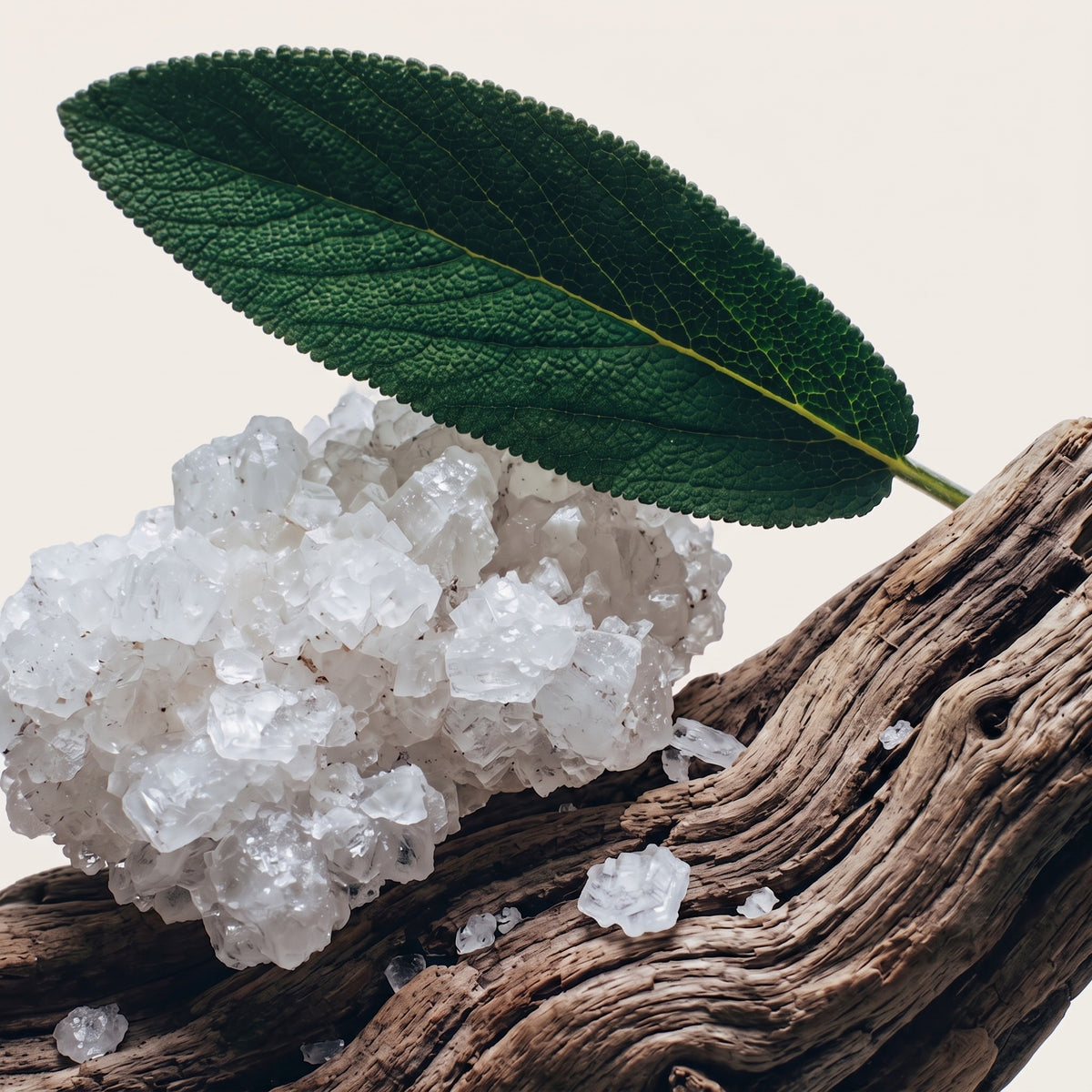 Fragrance note graphic for Wood Sage & Sea Salt showing citrus, ocean salt, sage & cedarwood - Hideaway Home Fragrances