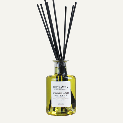 Sweet Orange and Ylang Ylang Reed Diffuser – Uplifting Floral Grounding Home Fragrance with Cedarwood and Sandalwood | Hideaway Home Fragrances