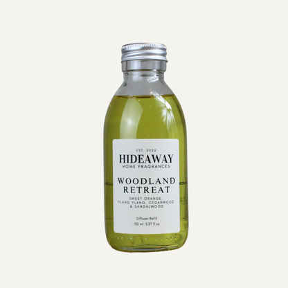 Luxury Sweet Orange & Ylang Ylang Diffuser Refill – Uplifting Floral Grounding Aroma with Citrus and Woody Notes | Hideaway Home Fragrances