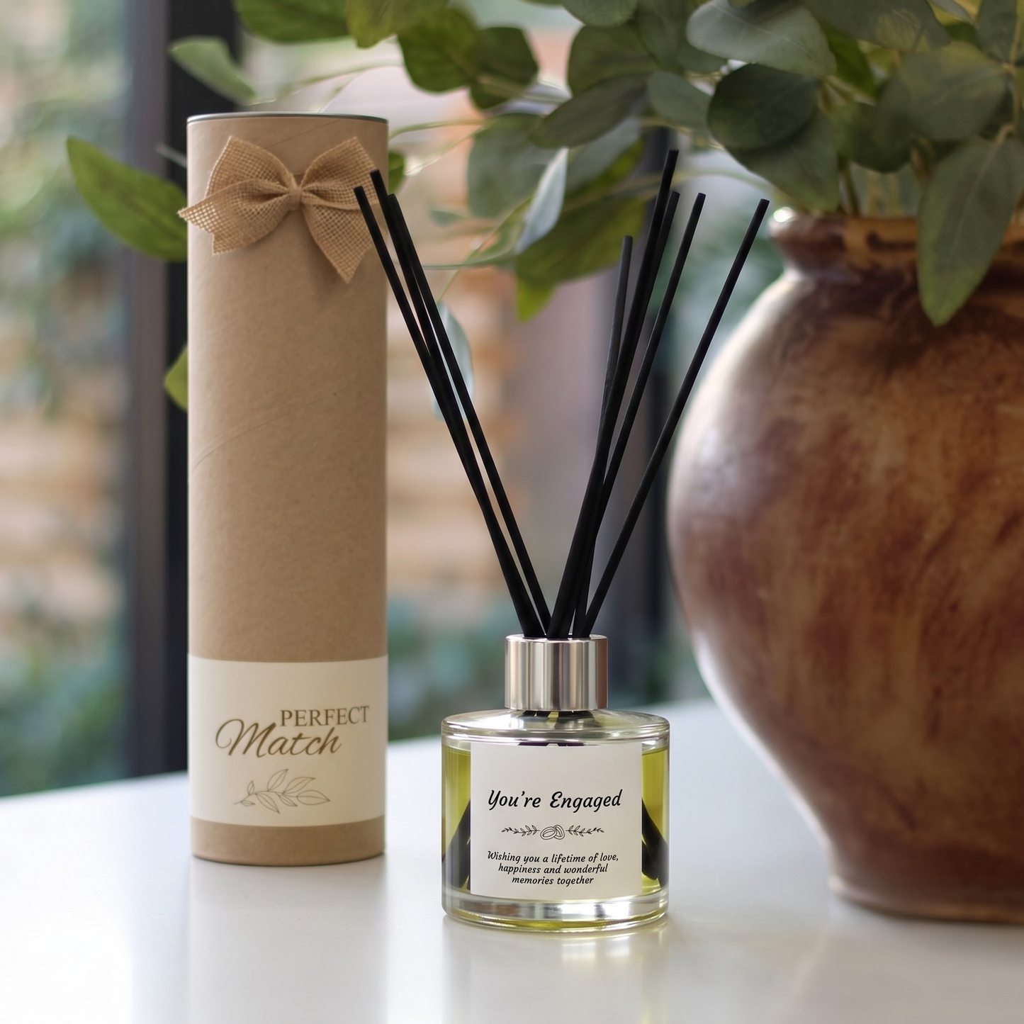 You're engaged celebration candle and reed diffuser keepsake gift set ready to give - Hideaway Home Fragrances