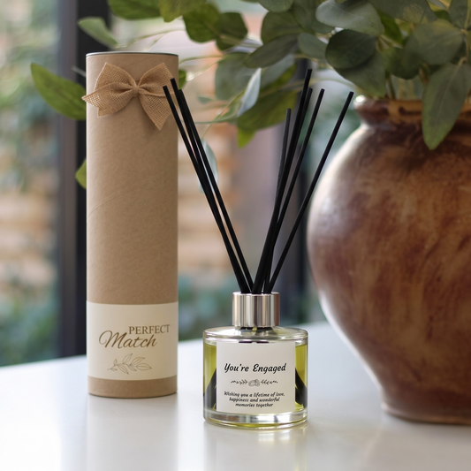 You're engaged celebration candle and reed diffuser keepsake gift set ready to give - Hideaway Home Fragrances