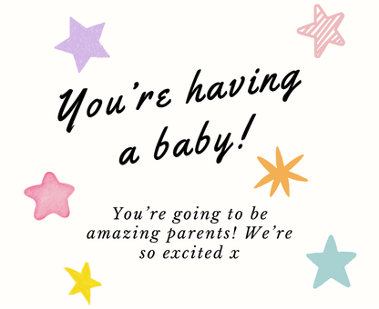 Luxury personalized expectant parents pamper gift set with a celebratory new baby announcement candle and reed diffuser, elegantly boxed by Hideaway Home Fragrances.